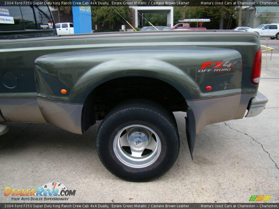 2004 Ford F350 Super Duty King Ranch Crew Cab 4x4 Dually Estate Green Metallic / Castano Brown Leather Photo #25