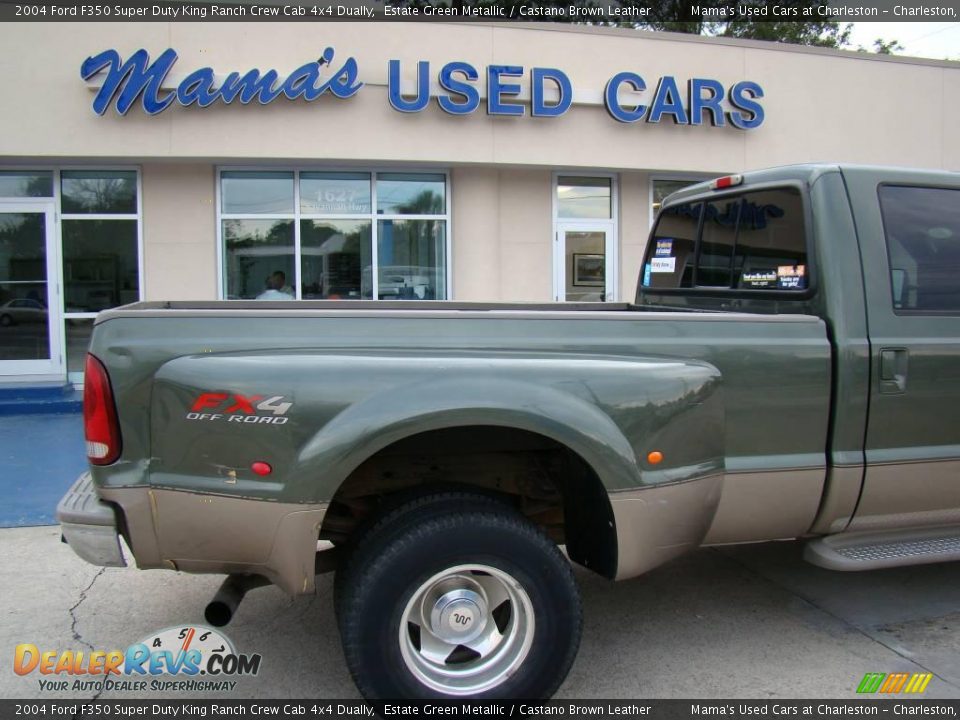 2004 Ford F350 Super Duty King Ranch Crew Cab 4x4 Dually Estate Green Metallic / Castano Brown Leather Photo #26