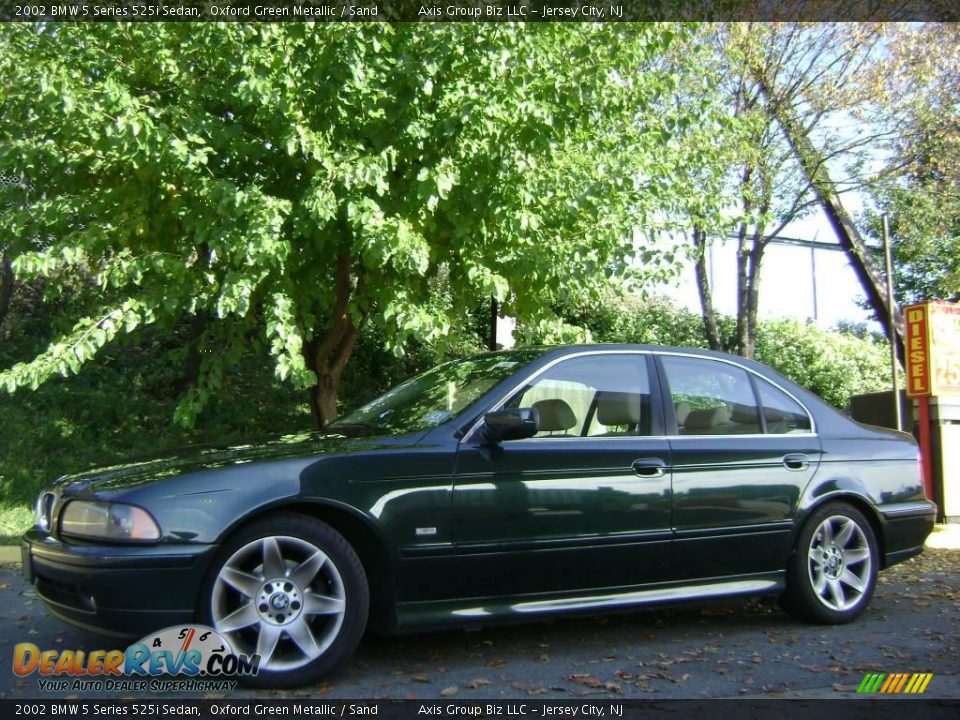 2002 BMW 5 Series 525i Sedan Oxford Green Metallic / Sand Photo #6