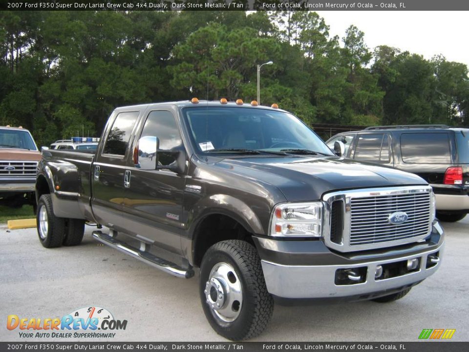 2007 Ford F350 Super Duty Lariat Crew Cab 4x4 Dually Dark Stone Metallic / Tan Photo #1