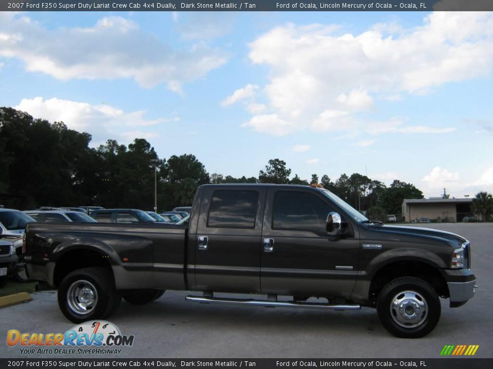 2007 Ford F350 Super Duty Lariat Crew Cab 4x4 Dually Dark Stone Metallic / Tan Photo #2