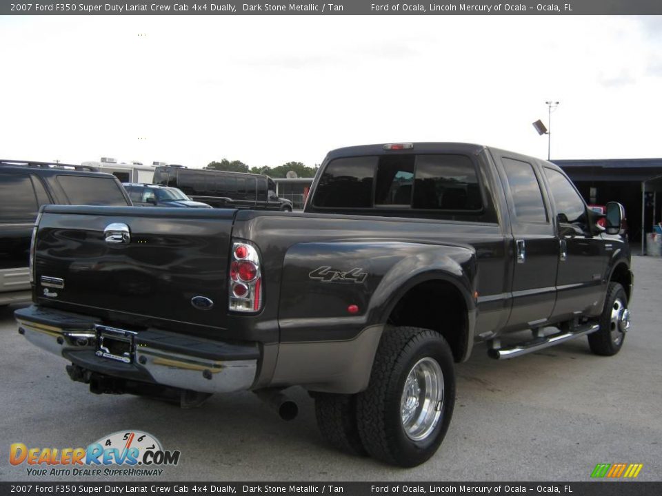 2007 Ford F350 Super Duty Lariat Crew Cab 4x4 Dually Dark Stone Metallic / Tan Photo #3