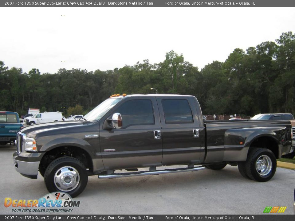 2007 Ford F350 Super Duty Lariat Crew Cab 4x4 Dually Dark Stone Metallic / Tan Photo #6