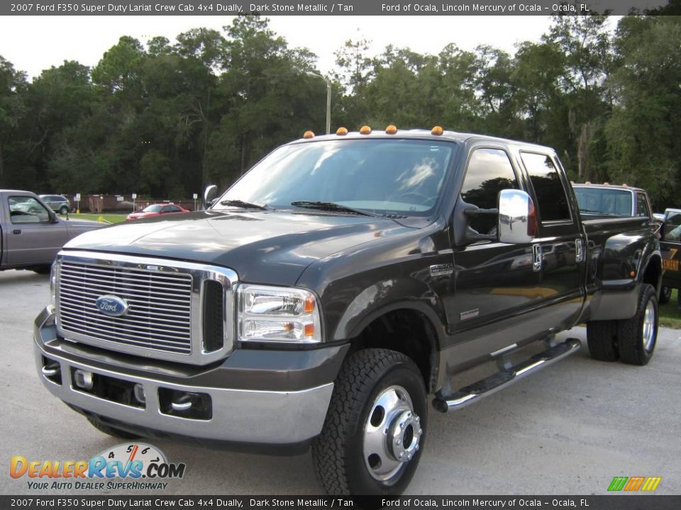 2007 Ford F350 Super Duty Lariat Crew Cab 4x4 Dually Dark Stone Metallic / Tan Photo #7
