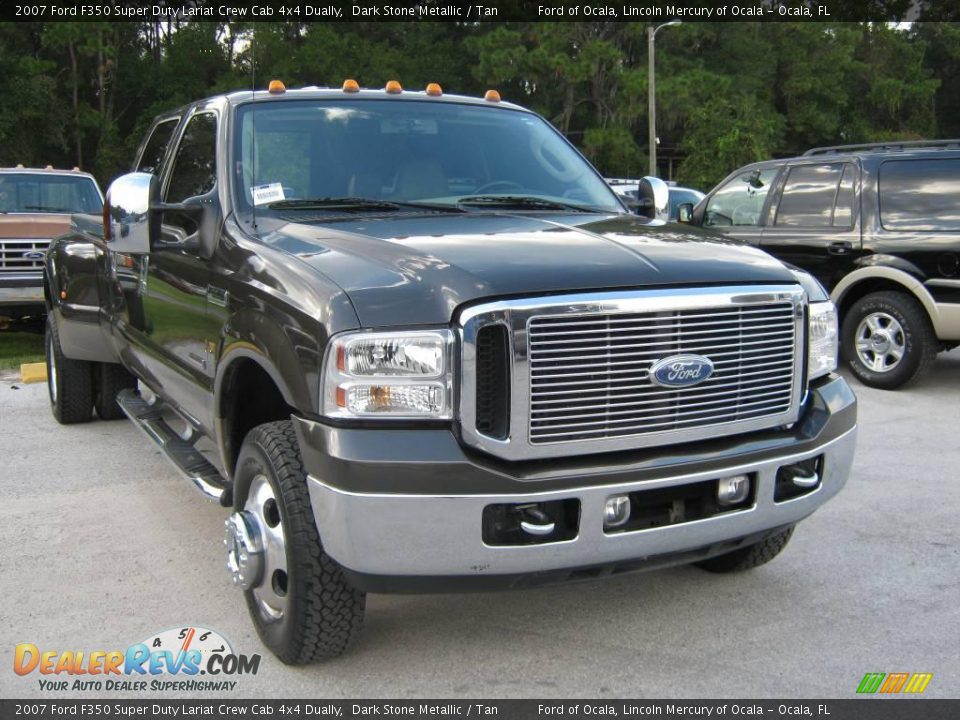 2007 Ford F350 Super Duty Lariat Crew Cab 4x4 Dually Dark Stone Metallic / Tan Photo #9