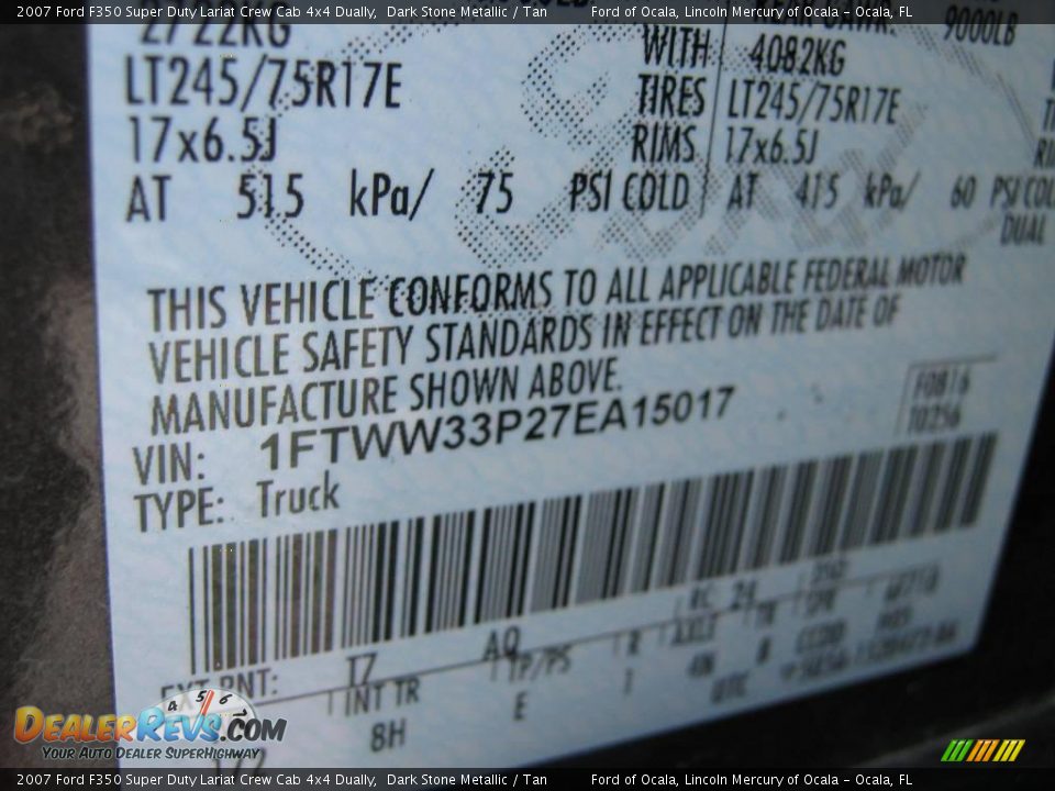 2007 Ford F350 Super Duty Lariat Crew Cab 4x4 Dually Dark Stone Metallic / Tan Photo #14