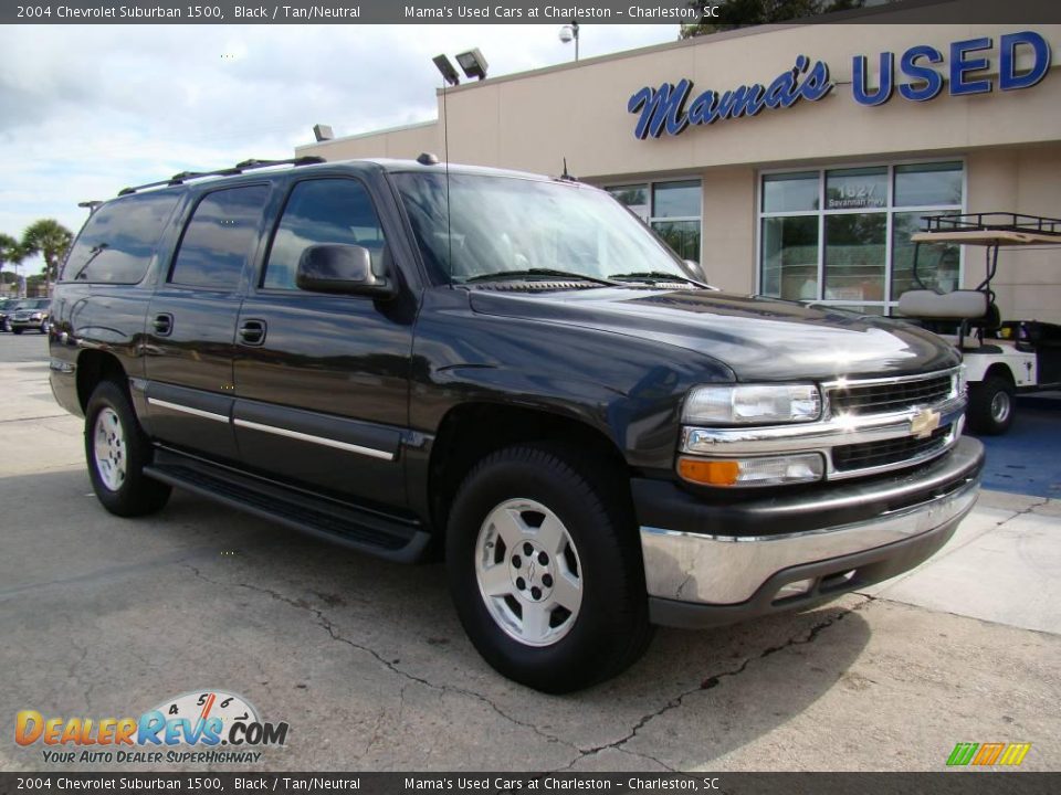 2004 Chevrolet Suburban 1500 Black / Tan/Neutral Photo #2