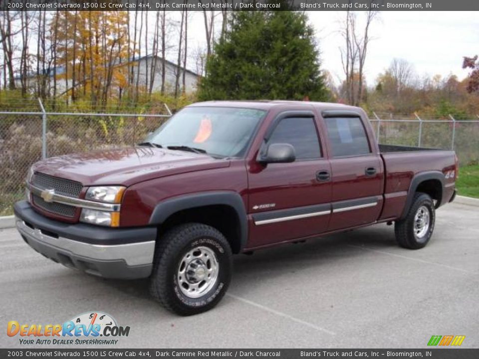2003 Chevrolet Silverado 1500 LS Crew Cab 4x4 Dark Carmine Red Metallic / Dark Charcoal Photo #1