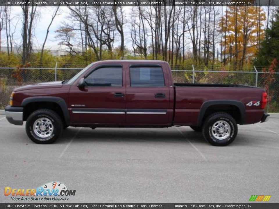 2003 Chevrolet Silverado 1500 LS Crew Cab 4x4 Dark Carmine Red Metallic / Dark Charcoal Photo #2