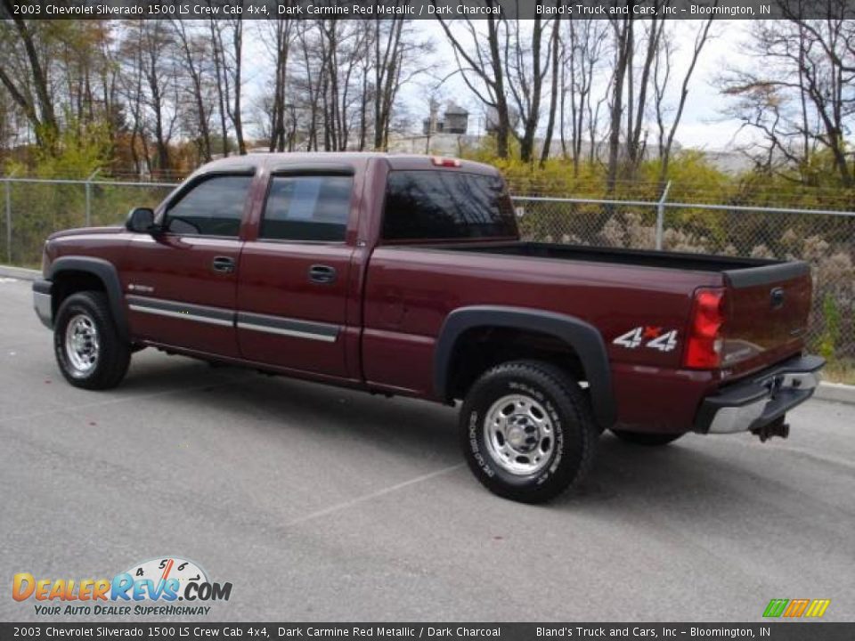 2003 Chevrolet Silverado 1500 LS Crew Cab 4x4 Dark Carmine Red Metallic / Dark Charcoal Photo #3