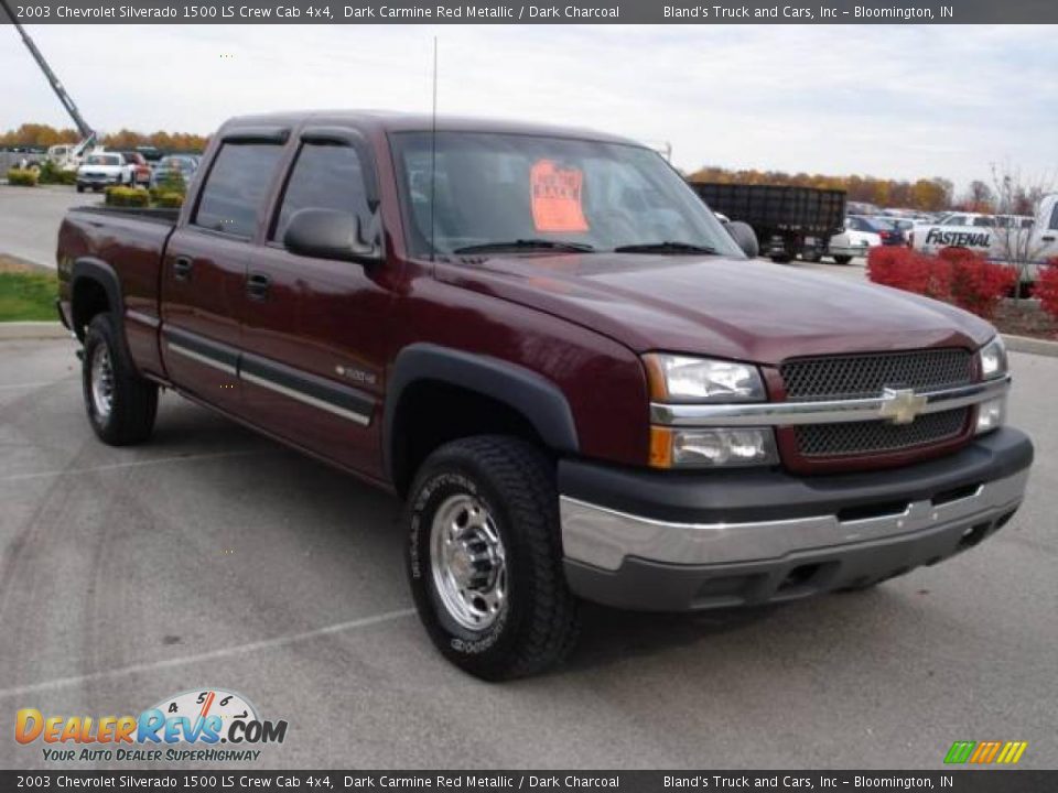 2003 Chevrolet Silverado 1500 LS Crew Cab 4x4 Dark Carmine Red Metallic / Dark Charcoal Photo #5