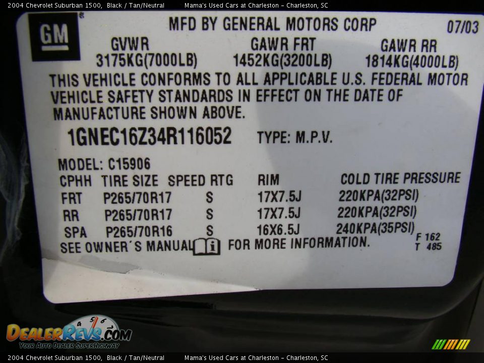 2004 Chevrolet Suburban 1500 Black / Tan/Neutral Photo #22
