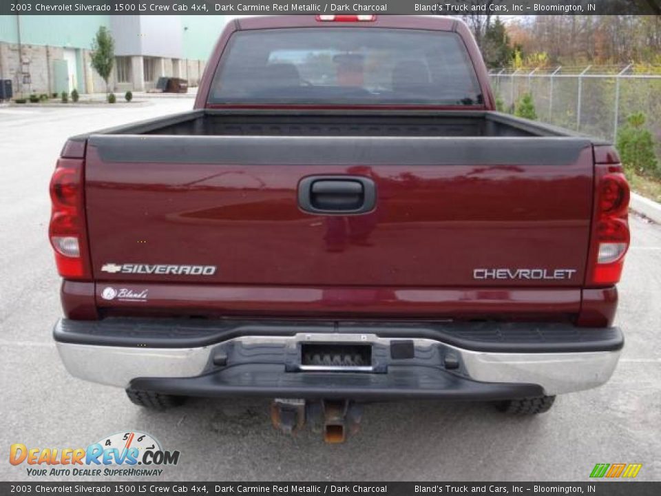 2003 Chevrolet Silverado 1500 LS Crew Cab 4x4 Dark Carmine Red Metallic / Dark Charcoal Photo #7