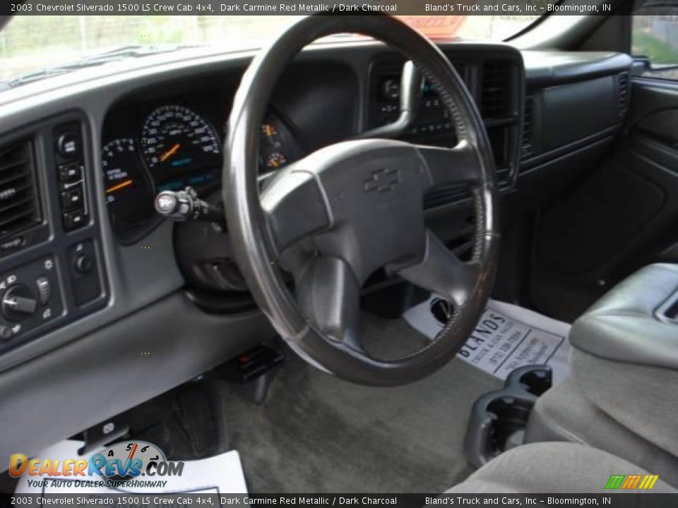 2003 Chevrolet Silverado 1500 LS Crew Cab 4x4 Dark Carmine Red Metallic / Dark Charcoal Photo #10