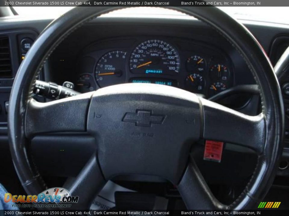 2003 Chevrolet Silverado 1500 LS Crew Cab 4x4 Dark Carmine Red Metallic / Dark Charcoal Photo #13