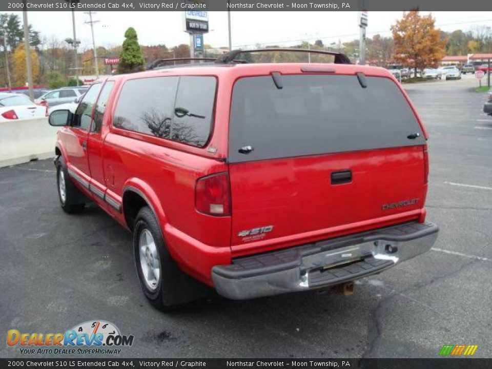 2000 Chevrolet S10 LS Extended Cab 4x4 Victory Red / Graphite Photo #5