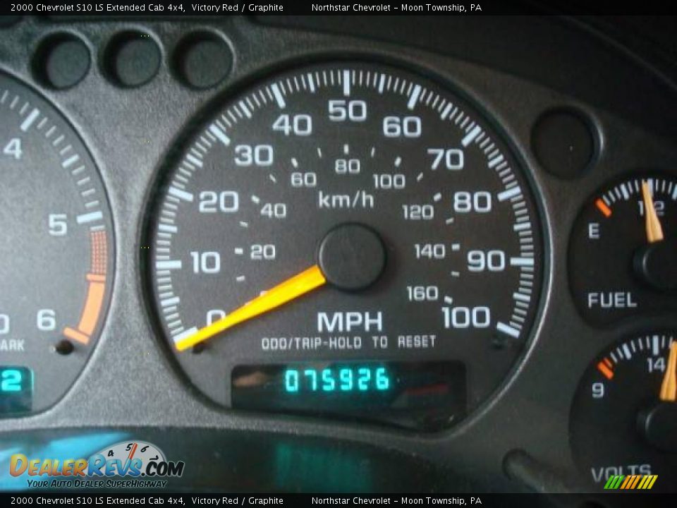 2000 Chevrolet S10 LS Extended Cab 4x4 Victory Red / Graphite Photo #20