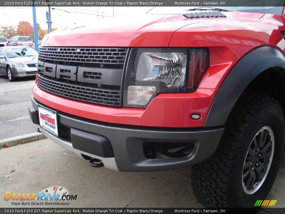 2010 Ford F150 SVT Raptor SuperCab 4x4 Molten Orange Tri Coat / Raptor Black/Orange Photo #7