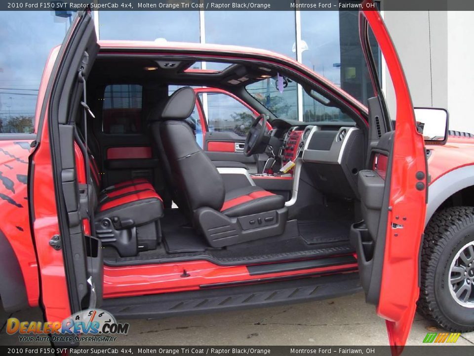 2010 Ford F150 SVT Raptor SuperCab 4x4 Molten Orange Tri Coat / Raptor Black/Orange Photo #16