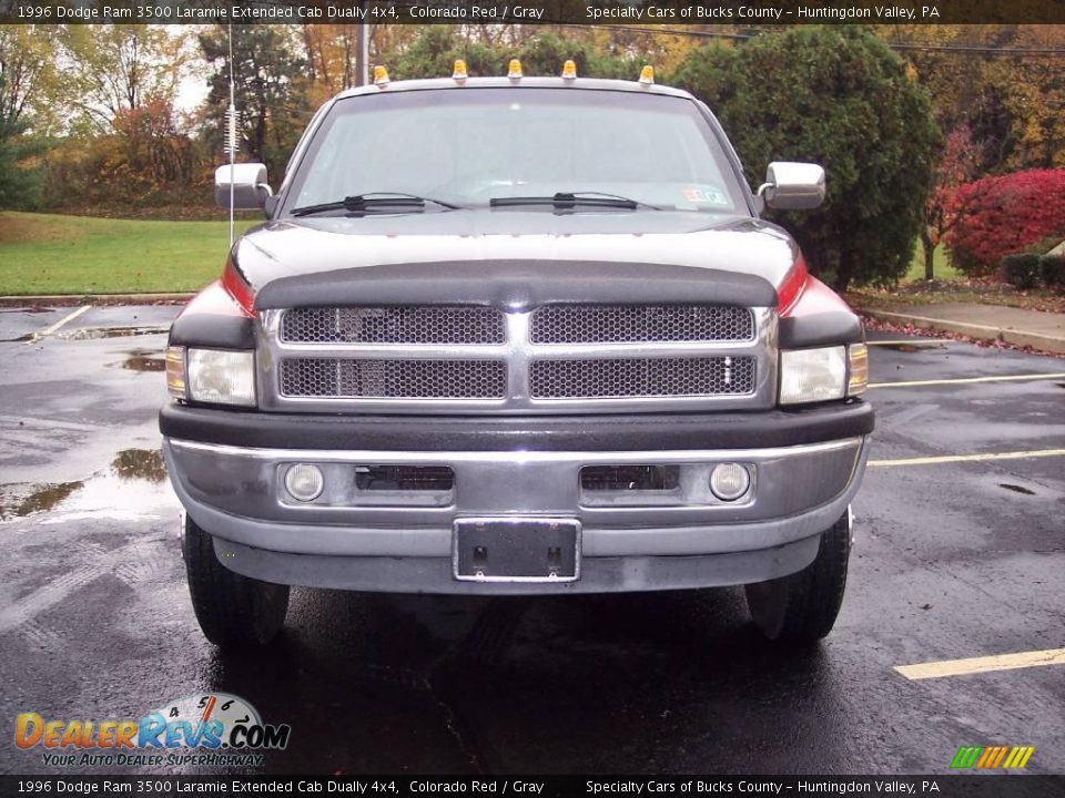 1996 Dodge Ram 3500 Laramie Extended Cab Dually 4x4 Colorado Red / Gray Photo #10