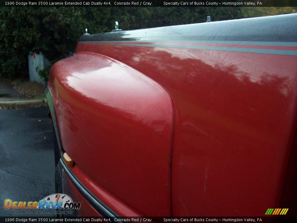 1996 Dodge Ram 3500 Laramie Extended Cab Dually 4x4 Colorado Red / Gray Photo #18