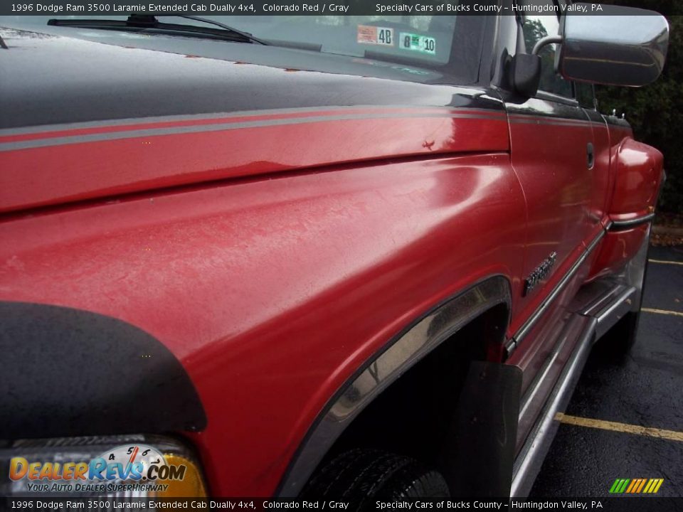 1996 Dodge Ram 3500 Laramie Extended Cab Dually 4x4 Colorado Red / Gray Photo #19