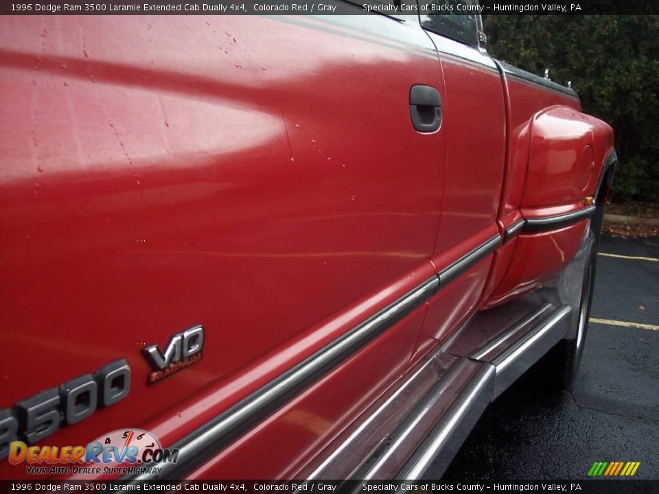 1996 Dodge Ram 3500 Laramie Extended Cab Dually 4x4 Colorado Red / Gray Photo #21