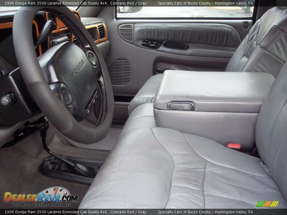 1996 Dodge Ram 3500 Laramie Extended Cab Dually 4x4 Colorado Red / Gray Photo #23