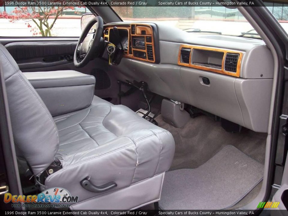 1996 Dodge Ram 3500 Laramie Extended Cab Dually 4x4 Colorado Red / Gray Photo #29