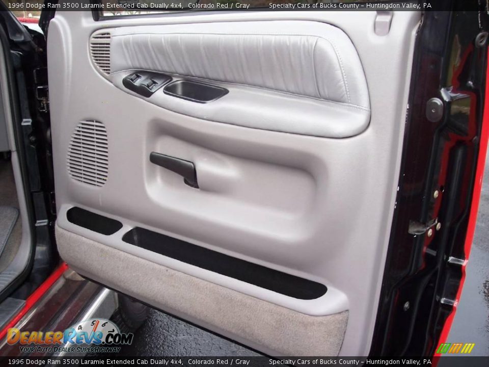 1996 Dodge Ram 3500 Laramie Extended Cab Dually 4x4 Colorado Red / Gray Photo #31