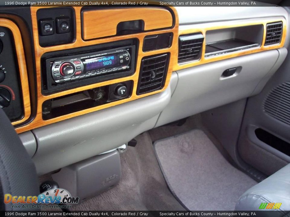 1996 Dodge Ram 3500 Laramie Extended Cab Dually 4x4 Colorado Red / Gray Photo #35