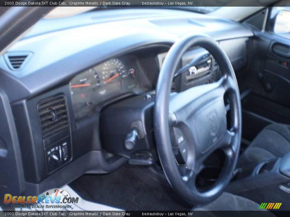 2003 Dodge Dakota SXT Club Cab Graphite Metallic / Dark Slate Gray Photo #28