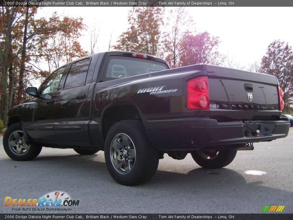 2006 Dodge Dakota Night Runner Club Cab Brilliant Black / Medium Slate Gray Photo #4