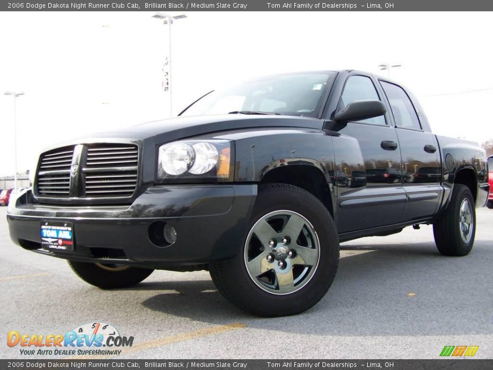 2006 Dodge Dakota Night Runner Club Cab Brilliant Black / Medium Slate Gray Photo #5