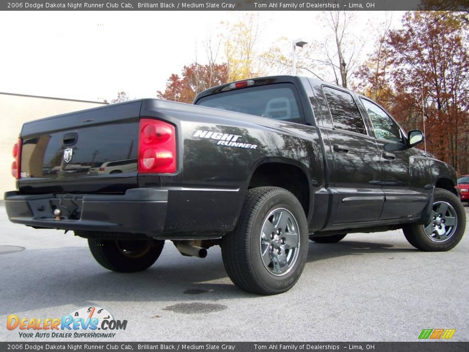 2006 Dodge Dakota Night Runner Club Cab Brilliant Black / Medium Slate Gray Photo #8