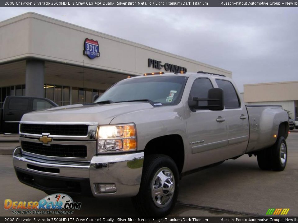 2008 Chevrolet Silverado 3500HD LTZ Crew Cab 4x4 Dually Silver Birch Metallic / Light Titanium/Dark Titanium Photo #1