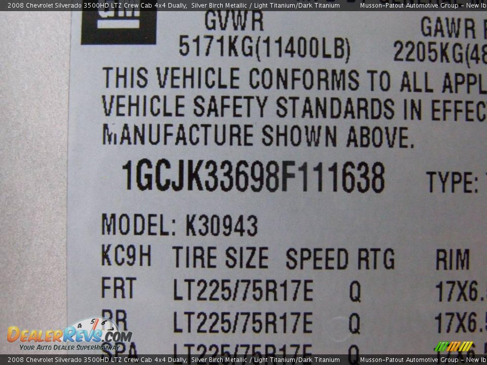 2008 Chevrolet Silverado 3500HD LTZ Crew Cab 4x4 Dually Silver Birch Metallic / Light Titanium/Dark Titanium Photo #13