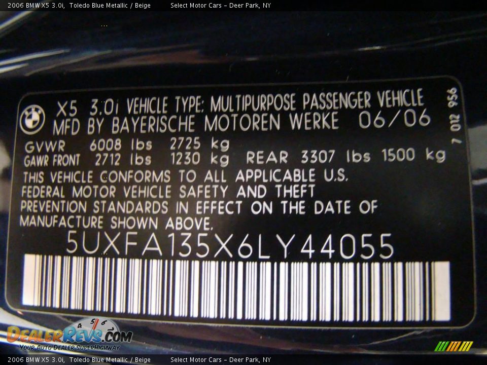2006 BMW X5 3.0i Toledo Blue Metallic / Beige Photo #15