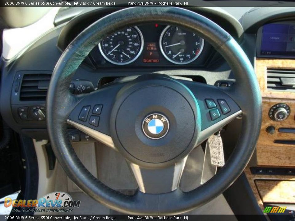 2006 BMW 6 Series 650i Convertible Jet Black / Cream Beige Photo #20