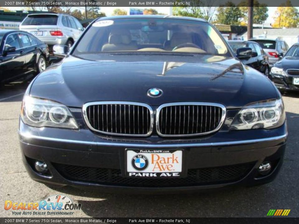 2007 BMW 7 Series 750i Sedan Monaco Blue Metallic / Beige Photo #3
