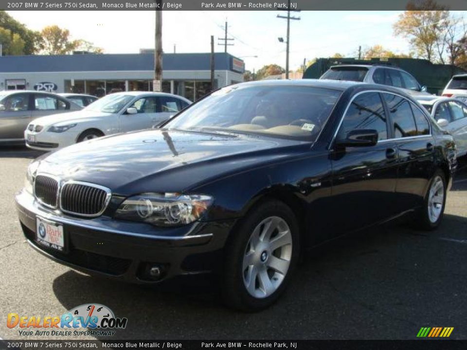 2007 BMW 7 Series 750i Sedan Monaco Blue Metallic / Beige Photo #4