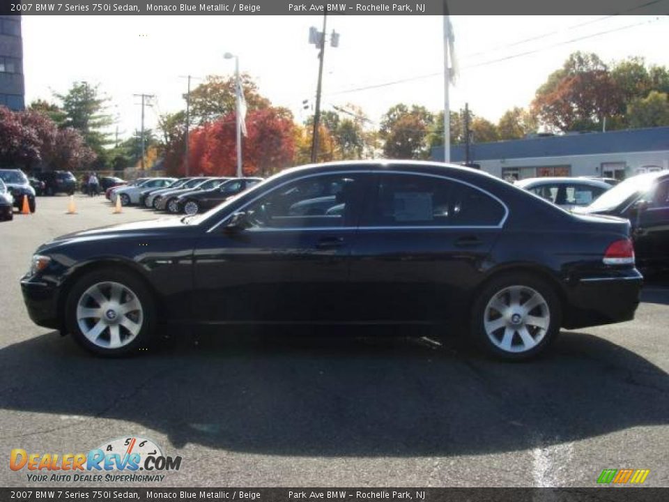 2007 BMW 7 Series 750i Sedan Monaco Blue Metallic / Beige Photo #5