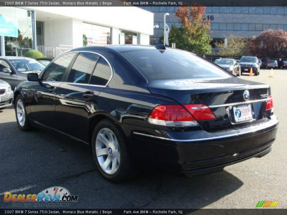 2007 BMW 7 Series 750i Sedan Monaco Blue Metallic / Beige Photo #6