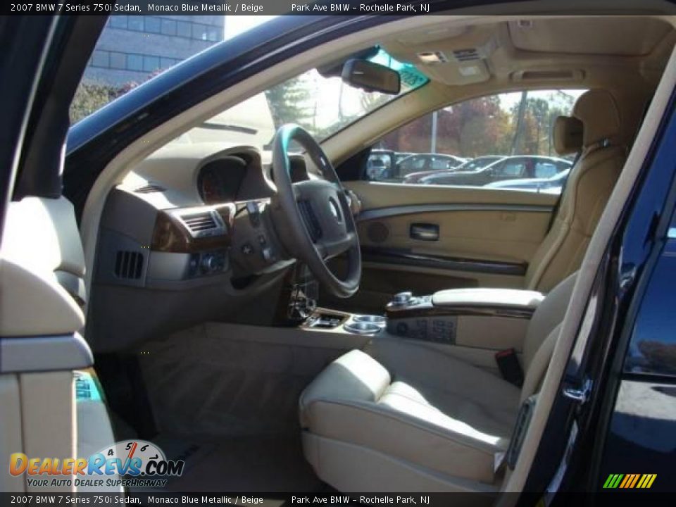 2007 BMW 7 Series 750i Sedan Monaco Blue Metallic / Beige Photo #10