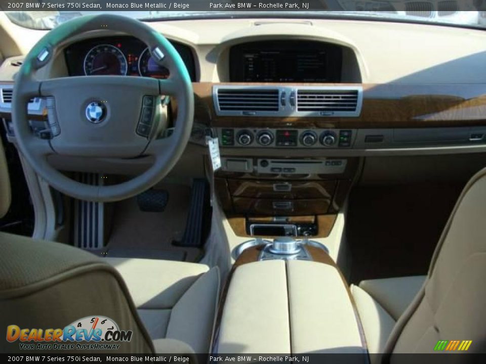 2007 BMW 7 Series 750i Sedan Monaco Blue Metallic / Beige Photo #12