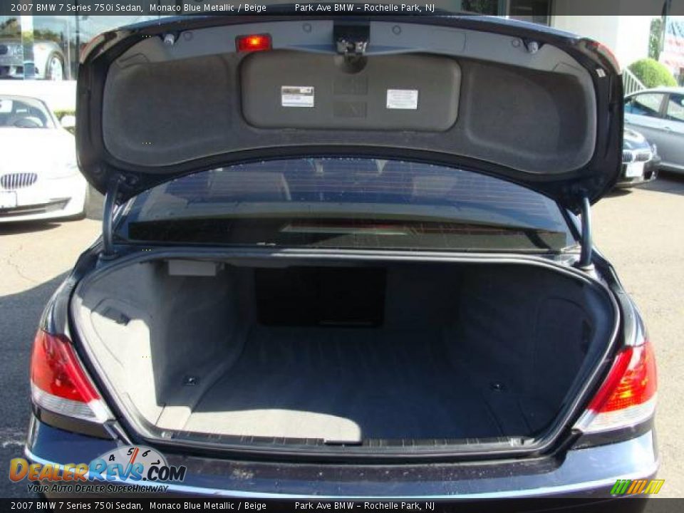 2007 BMW 7 Series 750i Sedan Monaco Blue Metallic / Beige Photo #18