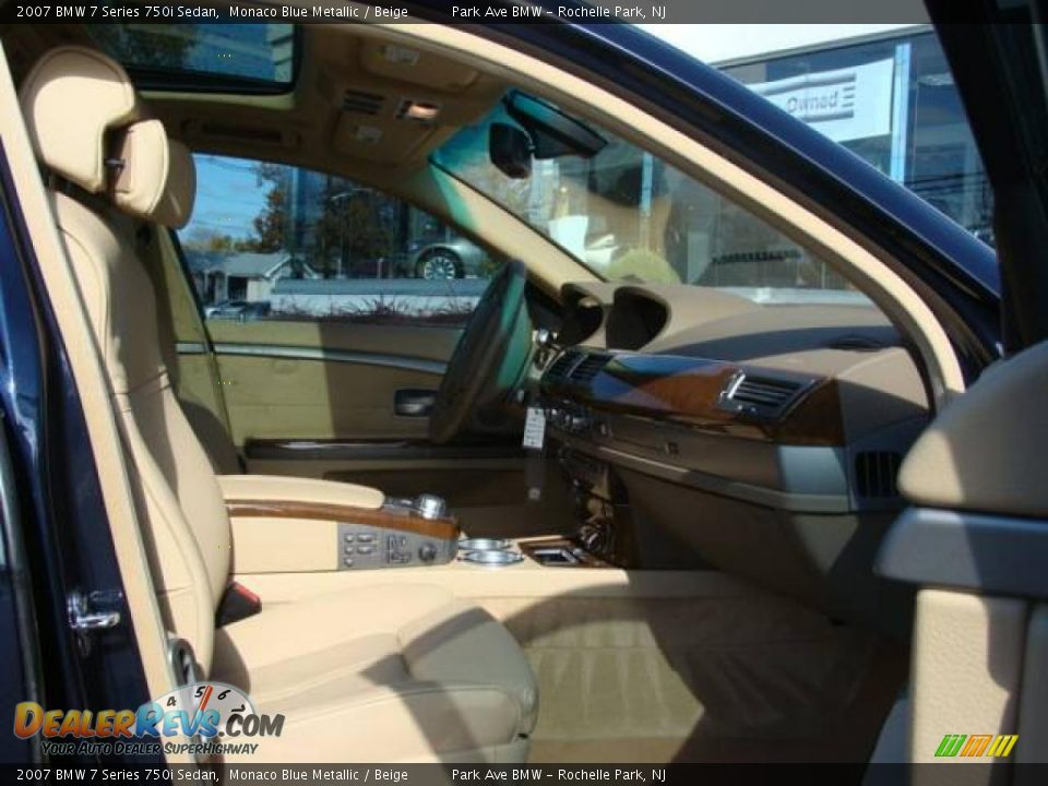 2007 BMW 7 Series 750i Sedan Monaco Blue Metallic / Beige Photo #22