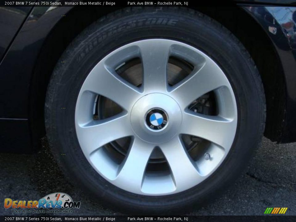2007 BMW 7 Series 750i Sedan Monaco Blue Metallic / Beige Photo #23