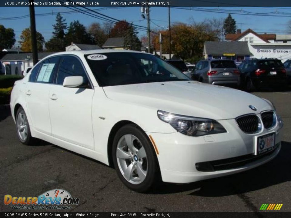 2008 BMW 5 Series 528i Sedan Alpine White / Beige Photo #2