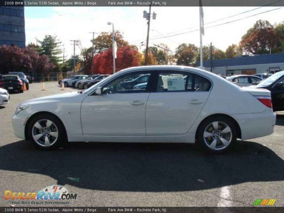 2008 BMW 5 Series 528i Sedan Alpine White / Beige Photo #5